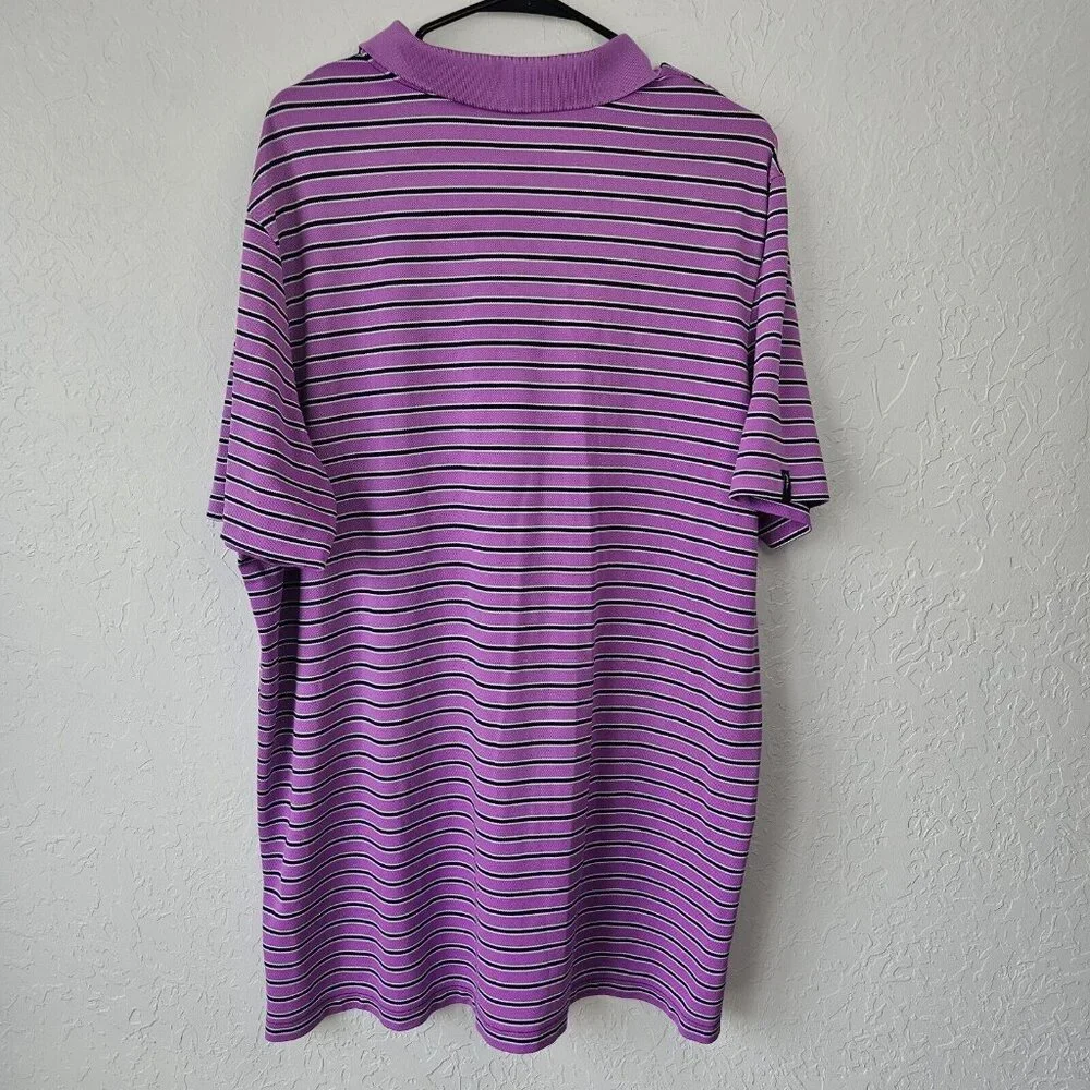 RLX Ralph Lauren Golf Polo Dry Fit Striped Club Shirt Mens SZ XXL Purple
